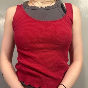 Red Cropped Tank